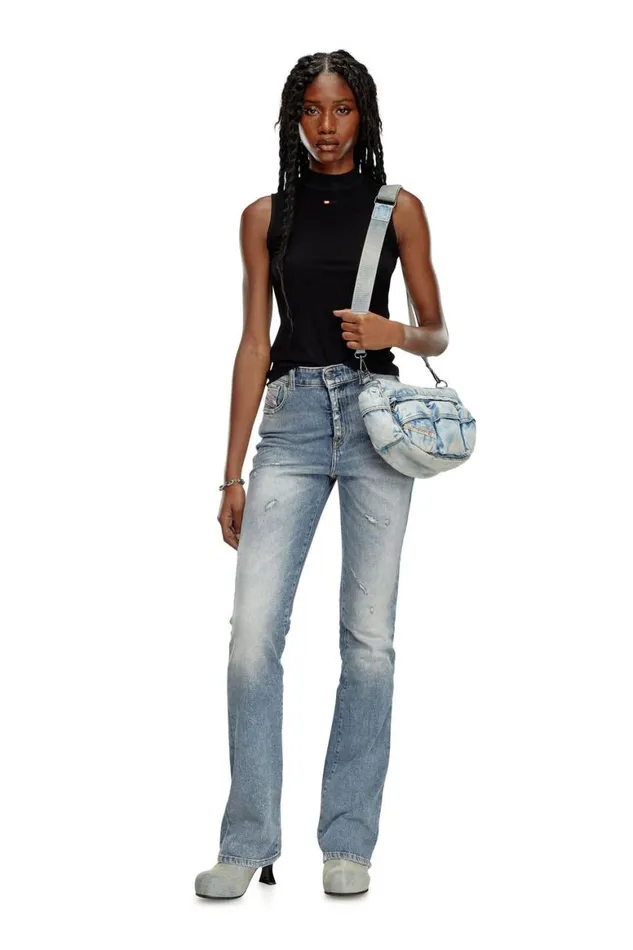 Women Diesel TShirts and Tops TMOKKYSLMICRODIV Black