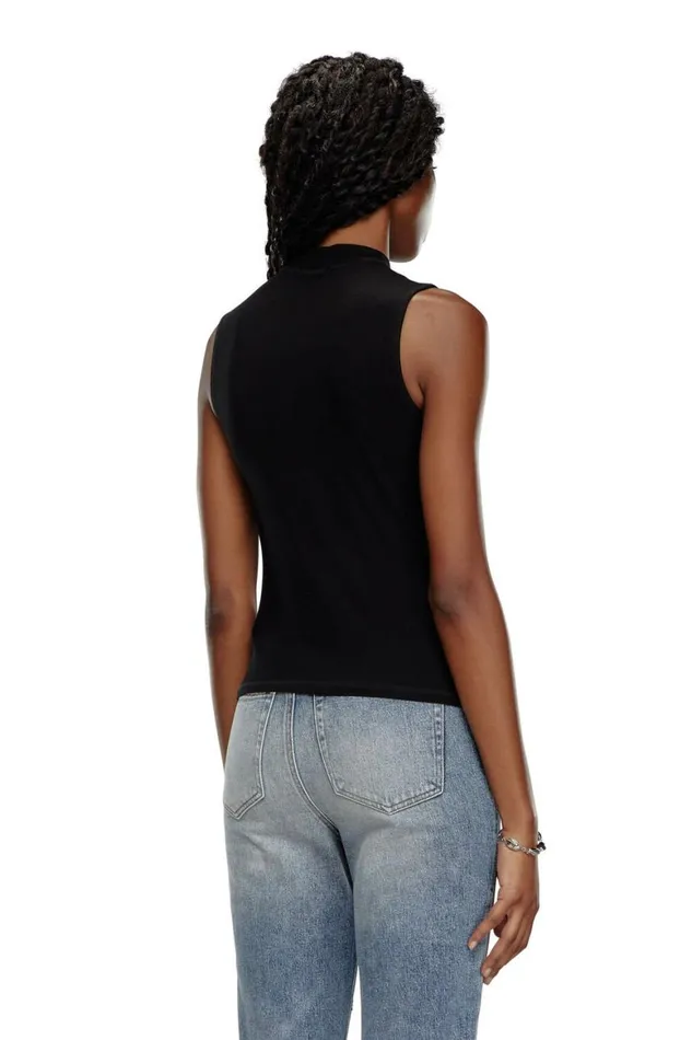 Women Diesel TShirts and Tops TMOKKYSLMICRODIV Black Women Diesel TShirts and Tops TMOKKYSLMICRODIV Black