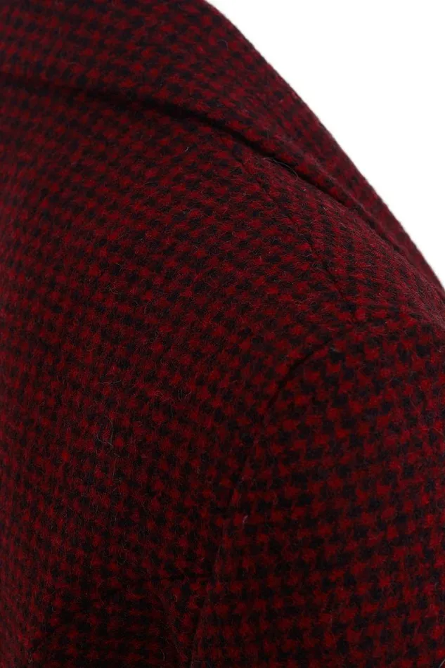 Women Double Breasted Blazer Deep Red Houndstooth Holland Cooper Tailoring
