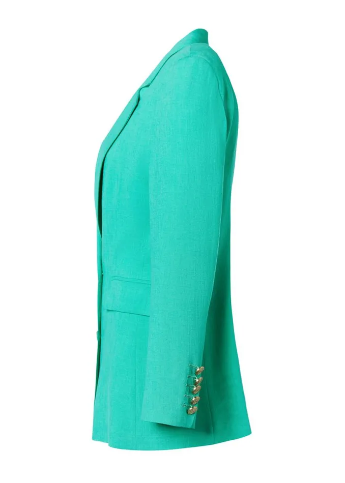 Women Double Breasted Blazer Jade Linen Holland Cooper Tailoring