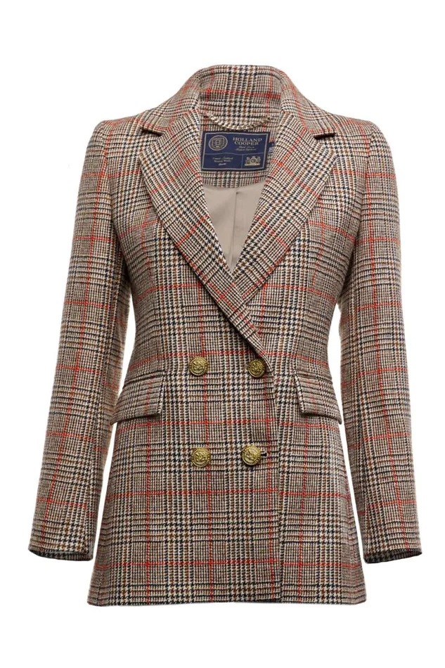 Women Double Breasted Blazer Orange Windsor Holland Cooper Tailoring