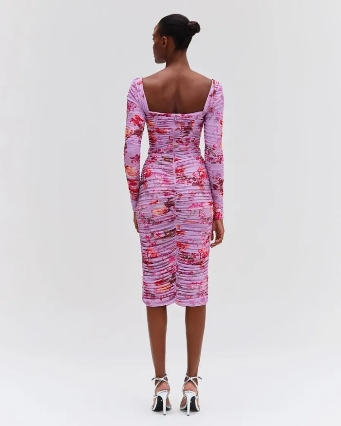 Women Dresses and Jumpsuits PatBO Floral Haze Stretch Tulle Midi Dress Violet