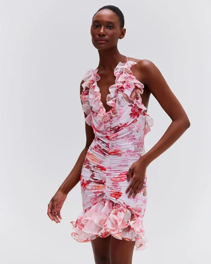 Women Dresses and Jumpsuits PatBO Floral Haze Stretch Tulle Sleeveless Mini Dress Vapor