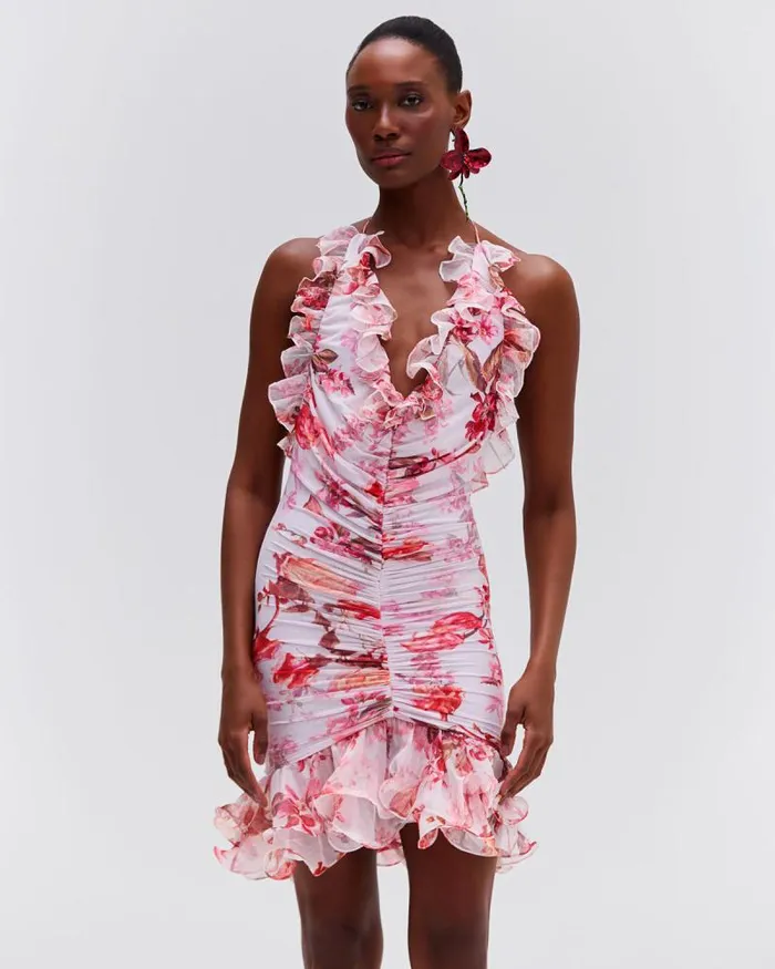Women Dresses and Jumpsuits PatBO Floral Haze Stretch Tulle Sleeveless Mini Dress Vapor