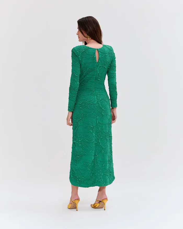 Women Dresses and Jumpsuits PatBO Jacquard Cut Out Midi Dress FINAL SALE Emerald