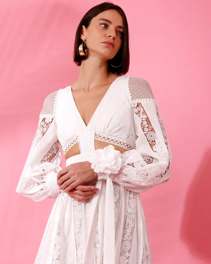 Women Dresses and Jumpsuits PatBO Long Cut Out Dress FINAL SALE Off White