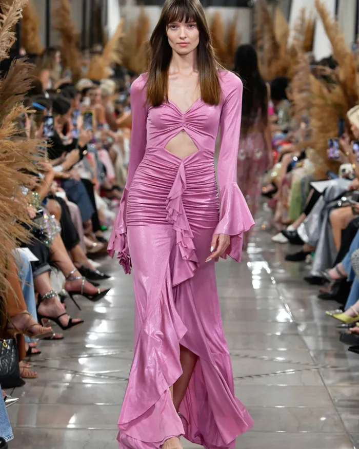 Women Dresses and Jumpsuits PatBO Metallic Jersey Ruched Maxi Dress FINAL SALE Lilac