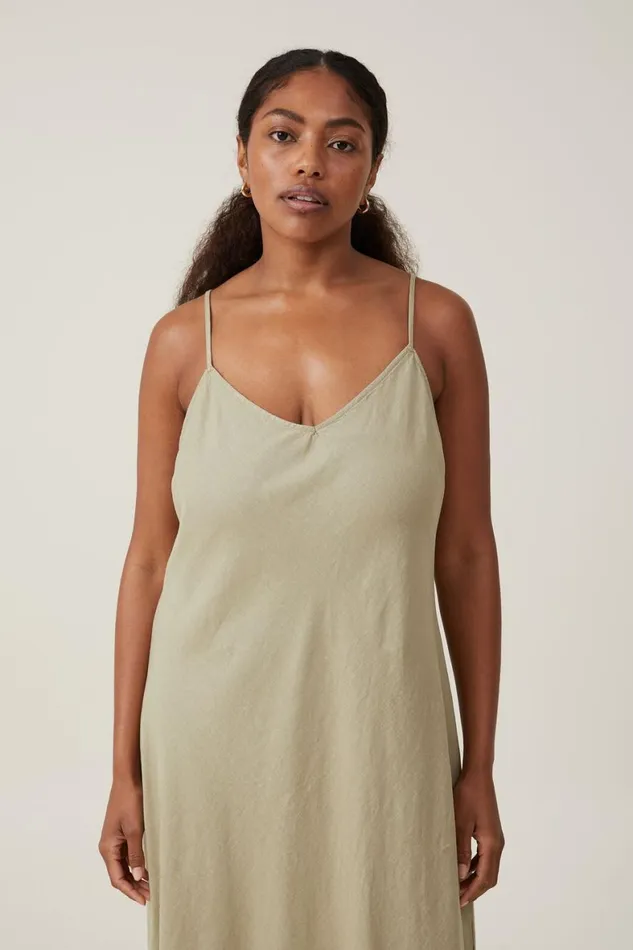 Women Dresses Cotton On Haven Slip Midi Dress Desert Sage