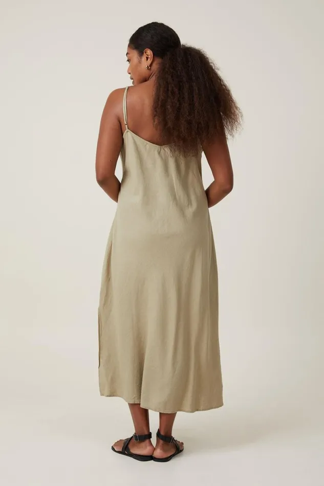 Women Dresses Cotton On Haven Slip Midi Dress Desert Sage