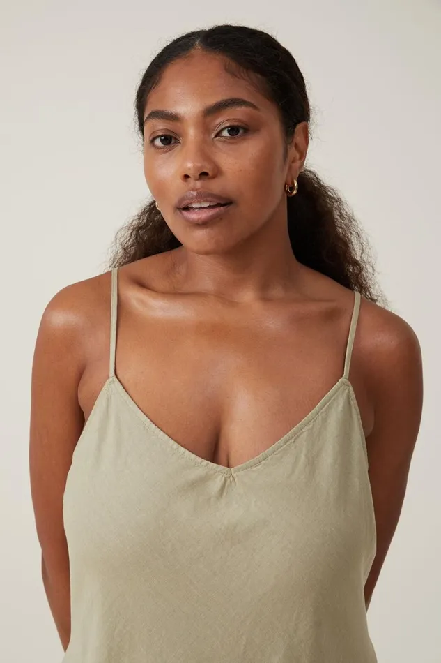 Women Dresses Cotton On Haven Slip Midi Dress Desert Sage