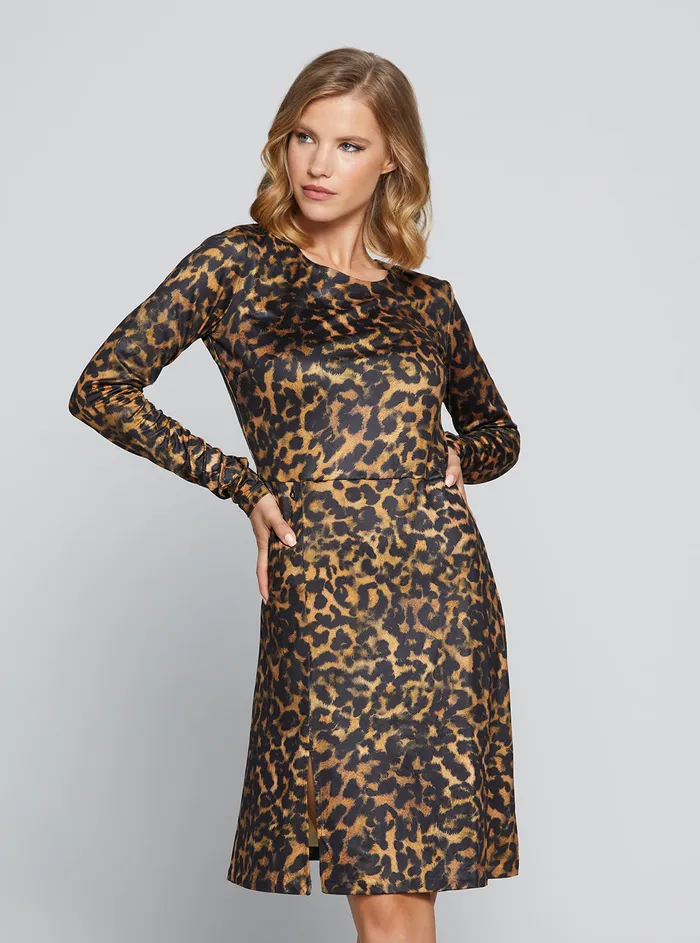 Women Dresses GUESS Amber Lynx Print Paris Mini Dress