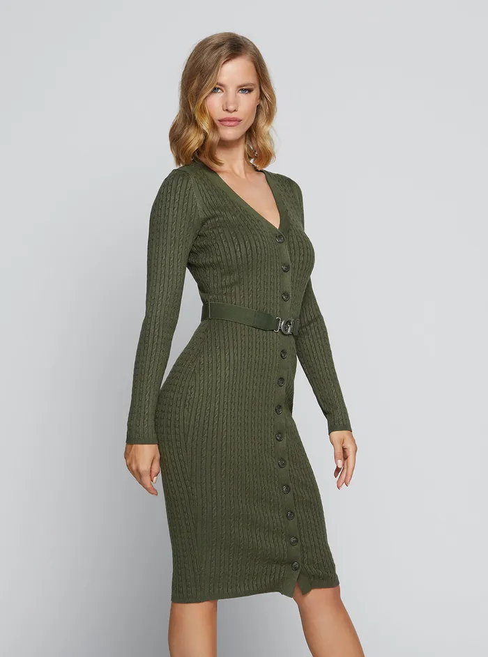 Women Dresses GUESS Eco Forest Lena Cardigan Midi Dress