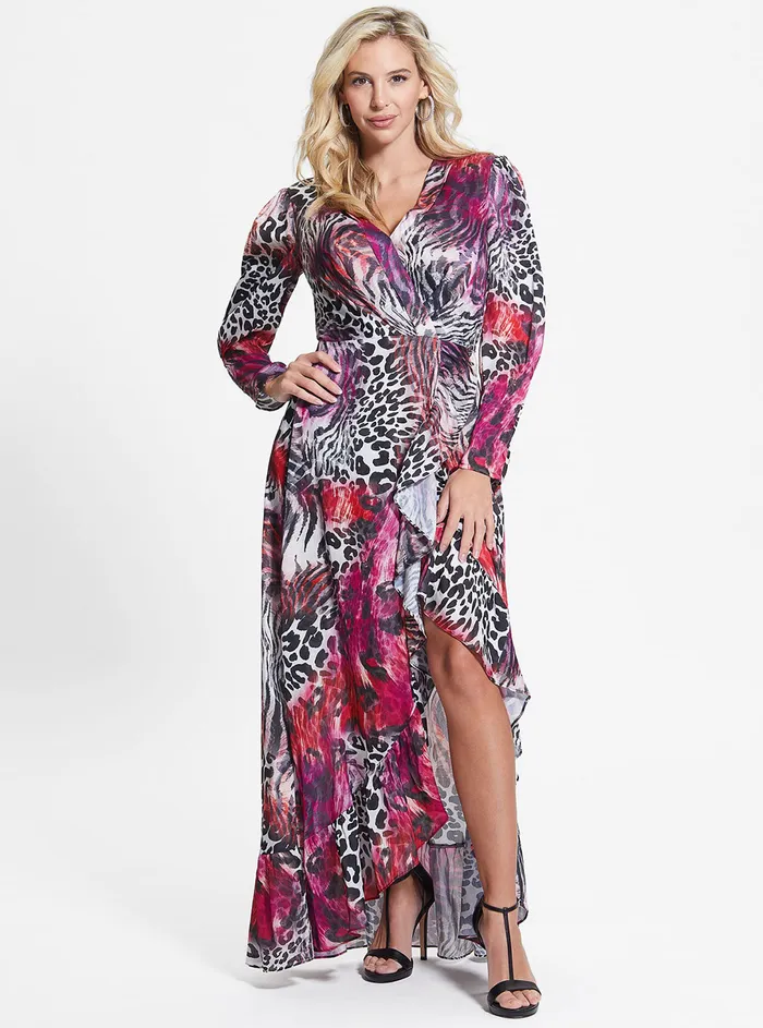 Women Dresses GUESS Eco Wildcard Print Luana Maxi Dress