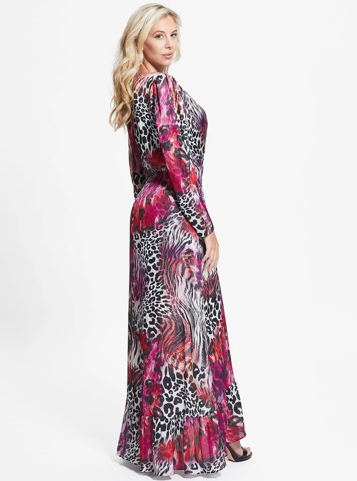 Women Dresses GUESS Eco Wildcard Print Luana Maxi Dress Women Dresses GUESS Eco Wildcard Print Luana Maxi Dress