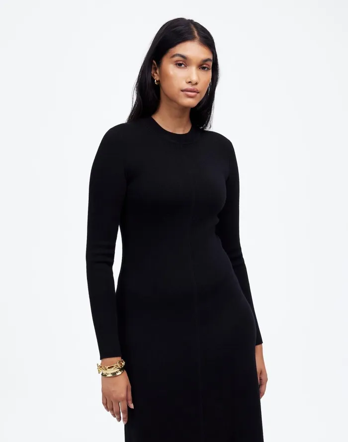Women Dresses Madewell Merino Wool Sweater Maxi Dress True Black