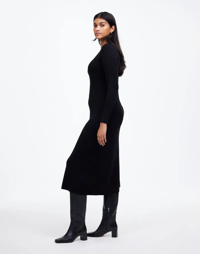 Women Dresses Madewell Merino Wool Sweater Maxi Dress True Black