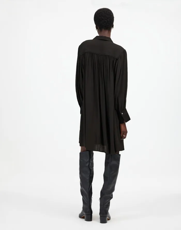 Women Dresses Madewell Relaxed ButtonFront Mini Dress True Black