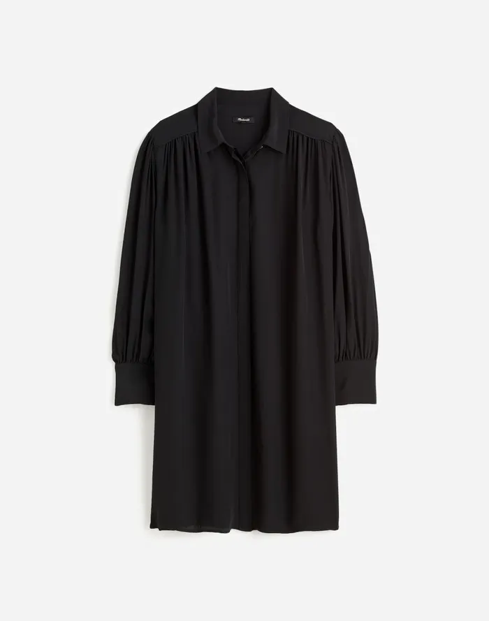 Women Dresses Madewell Relaxed ButtonFront Mini Dress True Black