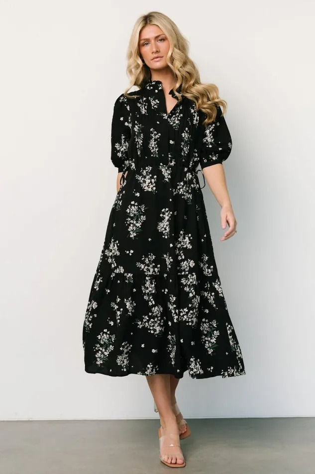 Women Edinburgh Maxi Dress Black Floral Baltic Born Midi Dresses Women Edinburgh Maxi Dress Black Floral Baltic Born Midi Dresses