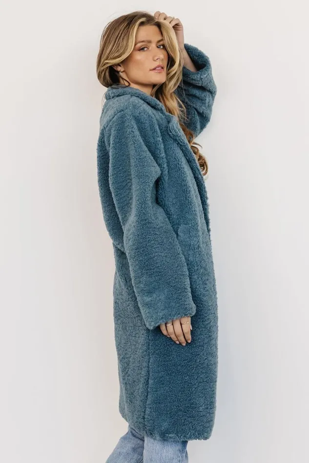 Women Elbrus Sherpa Trench Coat Persian Blue Baltic Born Outerwear Women Elbrus Sherpa Trench Coat Persian Blue Baltic Born Outerwear
