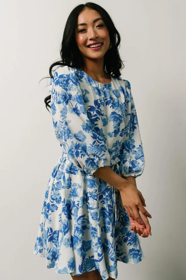 Women Elena Mini Dress French Blue Floral Baltic Born Short Dresses Women Elena Mini Dress French Blue Floral Baltic Born Short Dresses