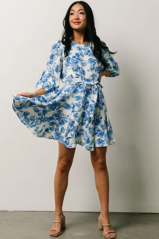 Women Elena Mini Dress French Blue Floral Baltic Born Short Dresses Women Elena Mini Dress French Blue Floral Baltic Born Short Dresses