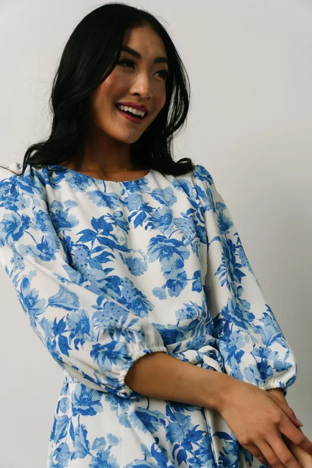 Women Elena Mini Dress French Blue Floral Baltic Born Short Dresses Women Elena Mini Dress French Blue Floral Baltic Born Short Dresses