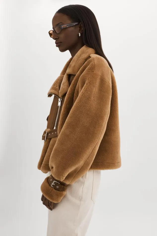 Women ELODY Faux Fur Jacket Mochabrown LAMARQUE Faux Fur
