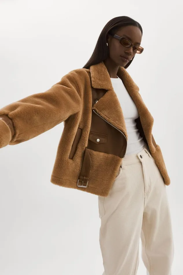 Women ELODY Faux Fur Jacket Mochabrown LAMARQUE Faux Fur