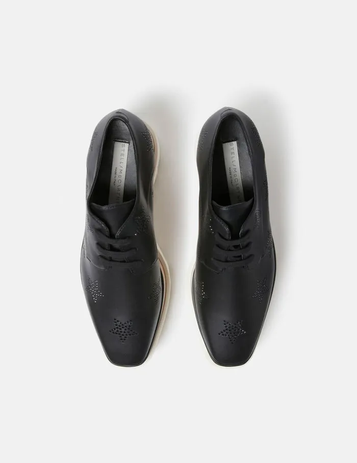 Women Elyse Crystal Star Platform Shoes Black Stella McCartney Wedges Women Elyse Crystal Star Platform Shoes Black Stella McCartney Wedges