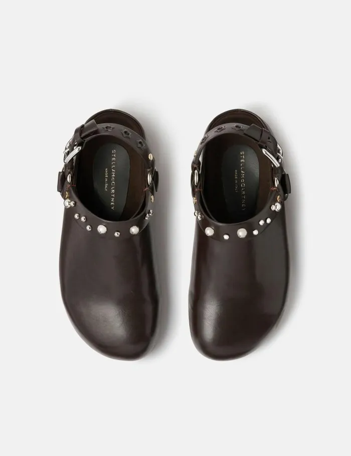 Women Elyse Studded Clogs Brown Stella McCartney Flats
