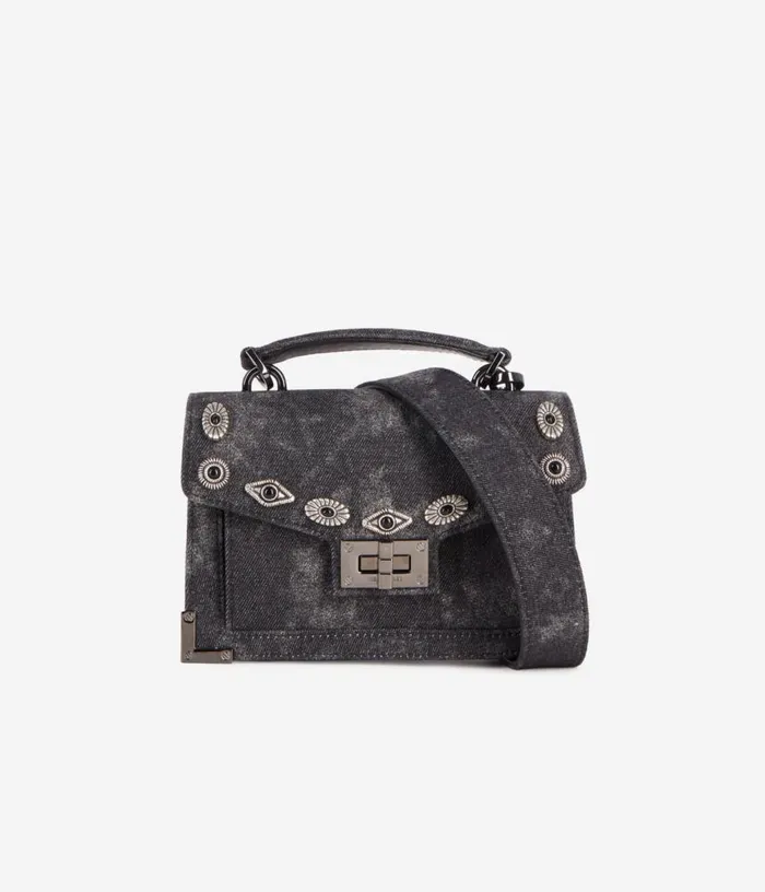 Women Emily New Nano Black Denim Bag With Rivets THE KOOPLES Bags