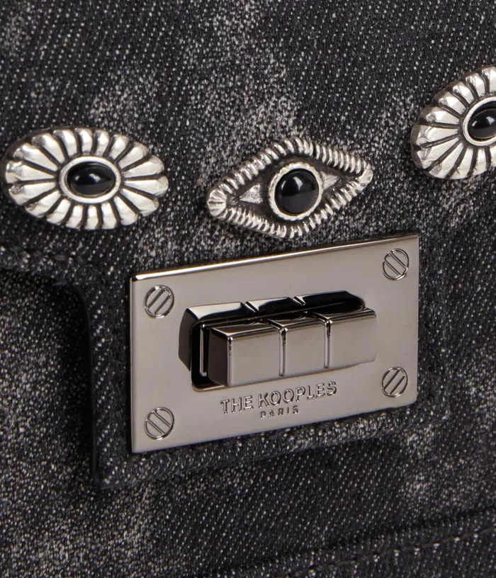 Women Emily New Nano Black Denim Bag With Rivets THE KOOPLES Bags