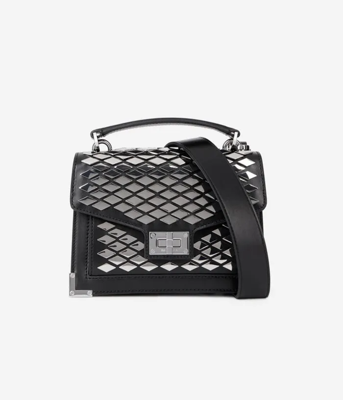 Women Emily Small Bag In Black Leather With Studs THE KOOPLES Bags