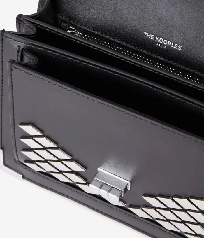 Women Emily Small Bag In Black Leather With Studs THE KOOPLES Bags