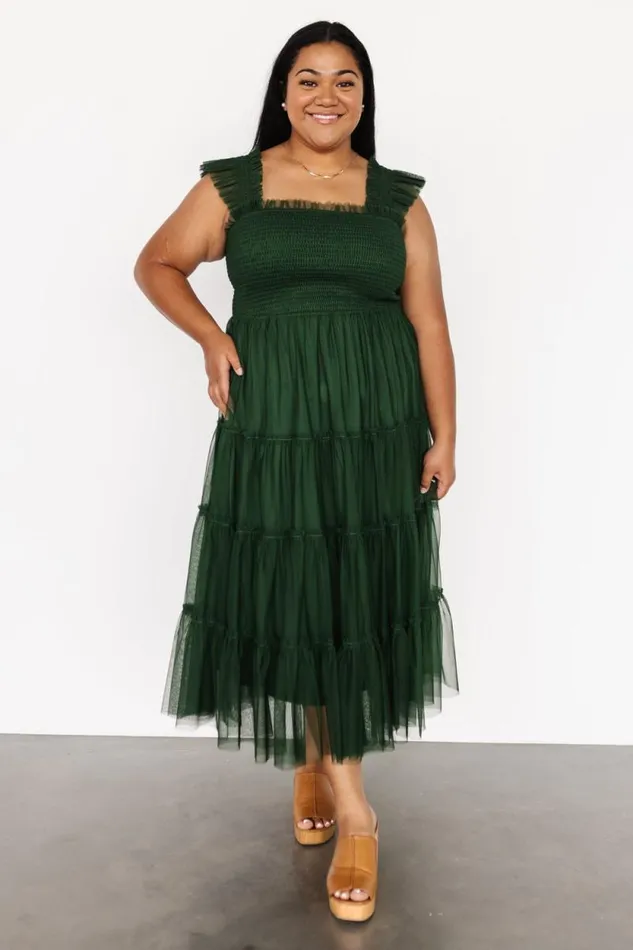 Women Emma Smocked Tulle Dress Green Baltic Born The Guest Edit Women Emma Smocked Tulle Dress Green Baltic Born The Guest Edit