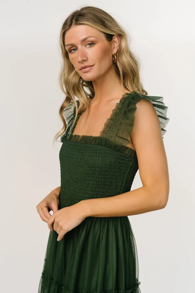 Women Emma Smocked Tulle Dress Green Baltic Born The Guest Edit Women Emma Smocked Tulle Dress Green Baltic Born The Guest Edit