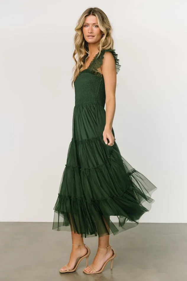 Women Emma Smocked Tulle Dress Green Baltic Born The Guest Edit Women Emma Smocked Tulle Dress Green Baltic Born The Guest Edit
