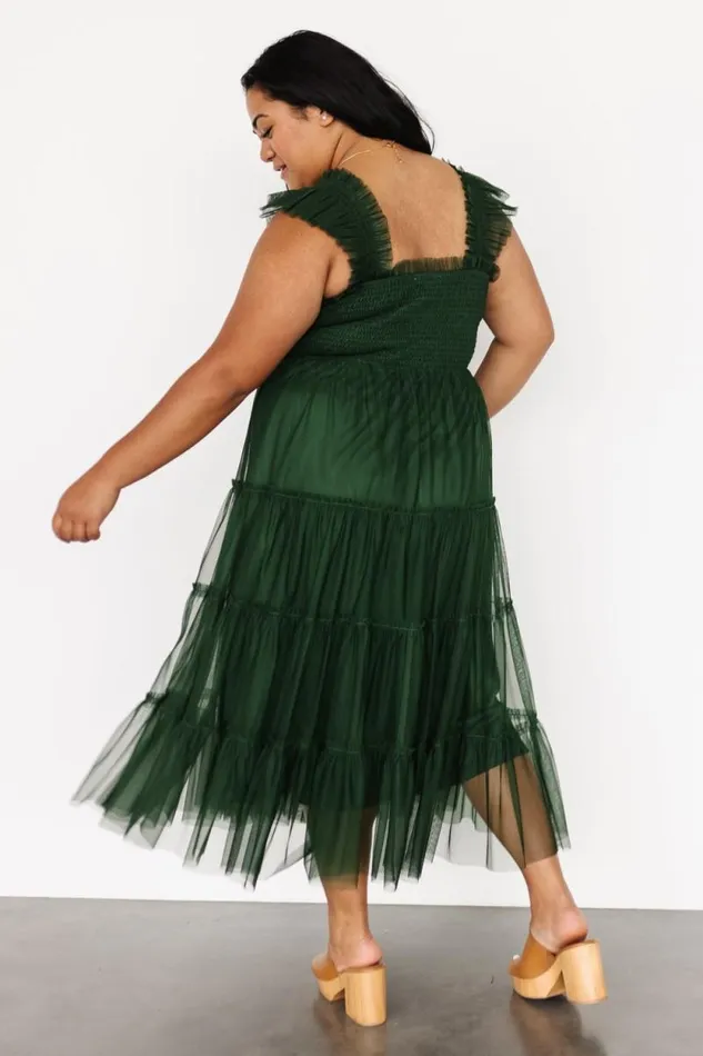 Women Emma Smocked Tulle Dress Green Baltic Born The Guest Edit Women Emma Smocked Tulle Dress Green Baltic Born The Guest Edit