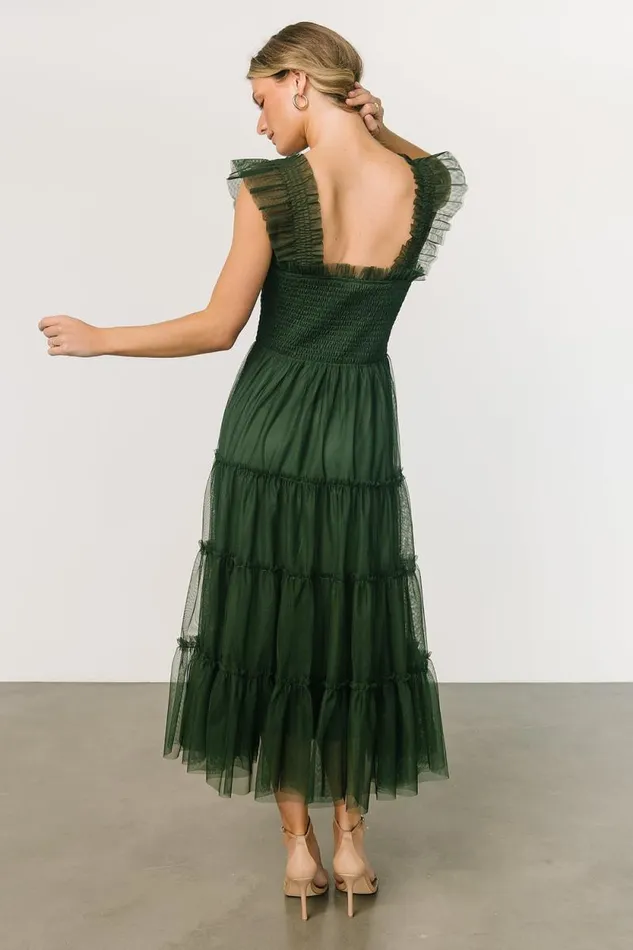 Women Emma Smocked Tulle Dress Green Baltic Born The Guest Edit Women Emma Smocked Tulle Dress Green Baltic Born The Guest Edit