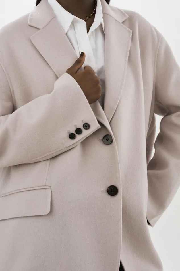 Women ENNIS Oversized Wool Blazer Feather Grey LAMARQUE Wool Women ENNIS Oversized Wool Blazer Feather Grey LAMARQUE Wool
