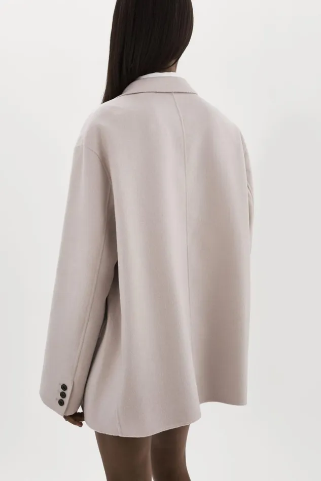 Women ENNIS Oversized Wool Blazer Feather Grey LAMARQUE Wool Women ENNIS Oversized Wool Blazer Feather Grey LAMARQUE Wool