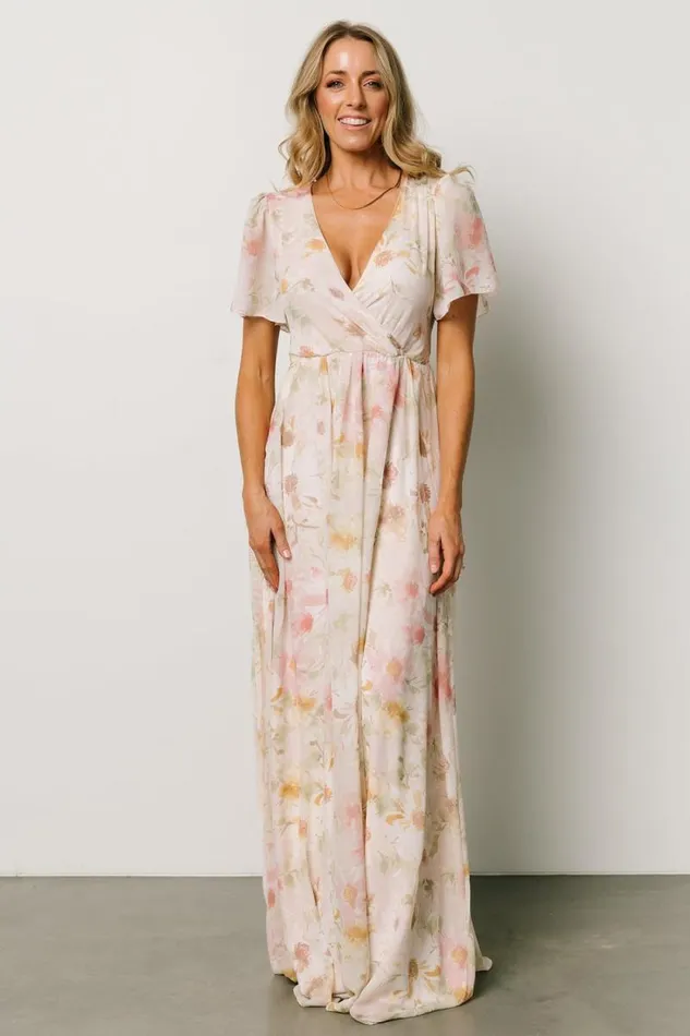 Women Enya Maxi Dress Blush Floral Baltic Born Bump Friendly