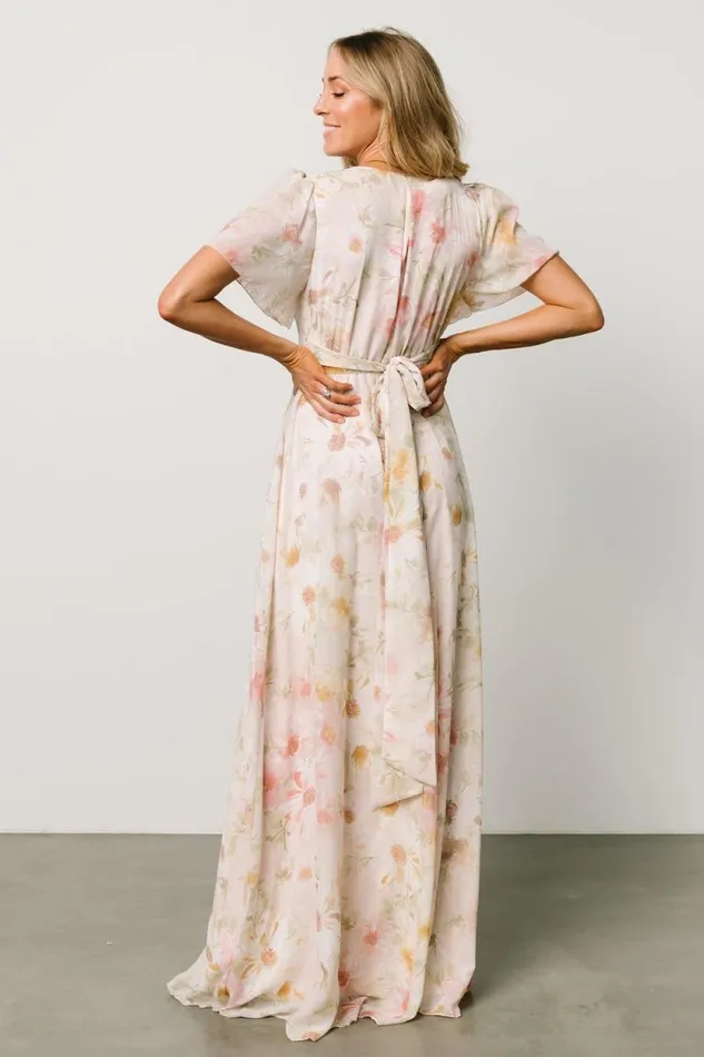 Women Enya Maxi Dress Blush Floral Baltic Born Bump Friendly