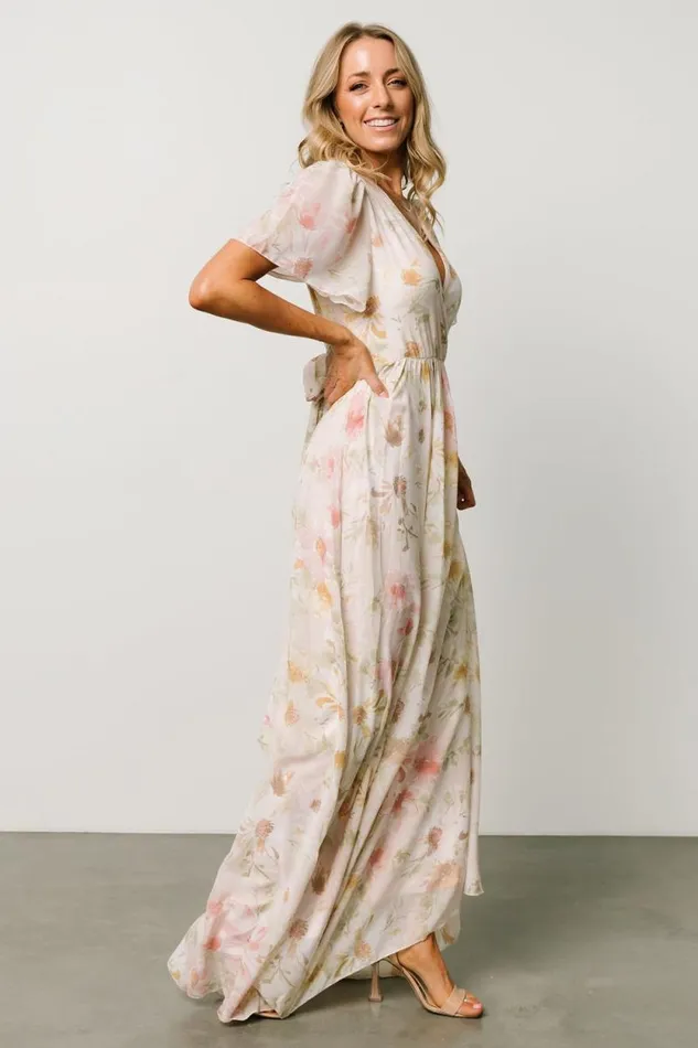 Women Enya Maxi Dress Blush Floral Baltic Born Bump Friendly