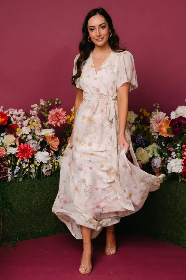 Women Enya Maxi Dress Blush Floral Baltic Born Bump Friendly