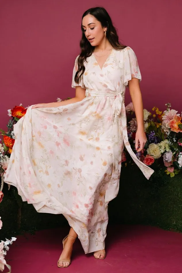 Women Enya Maxi Dress Blush Floral Baltic Born Bump Friendly