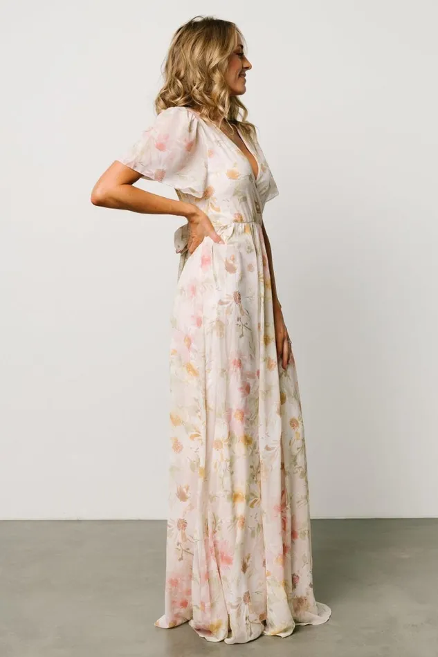 Women Enya Maxi Dress Blush Floral Baltic Born Bump Friendly