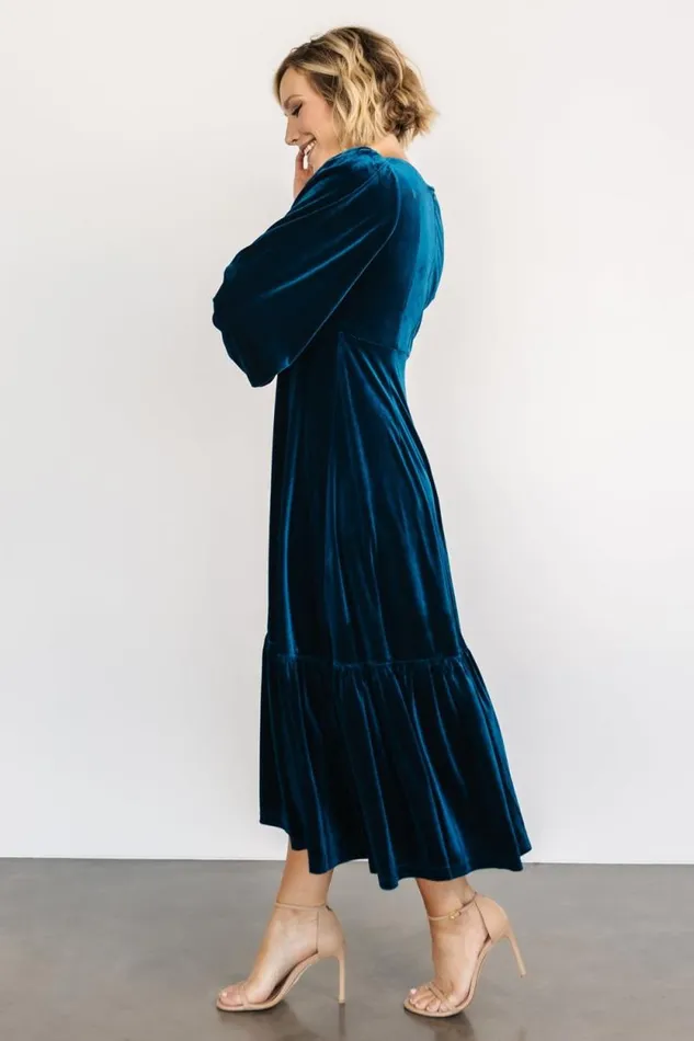 Women Erika Velvet Maxi Dress Sapphire Baltic Born The Guest Edit Women Erika Velvet Maxi Dress Sapphire Baltic Born The Guest Edit