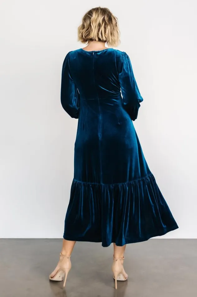 Women Erika Velvet Maxi Dress Sapphire Baltic Born The Guest Edit Women Erika Velvet Maxi Dress Sapphire Baltic Born The Guest Edit